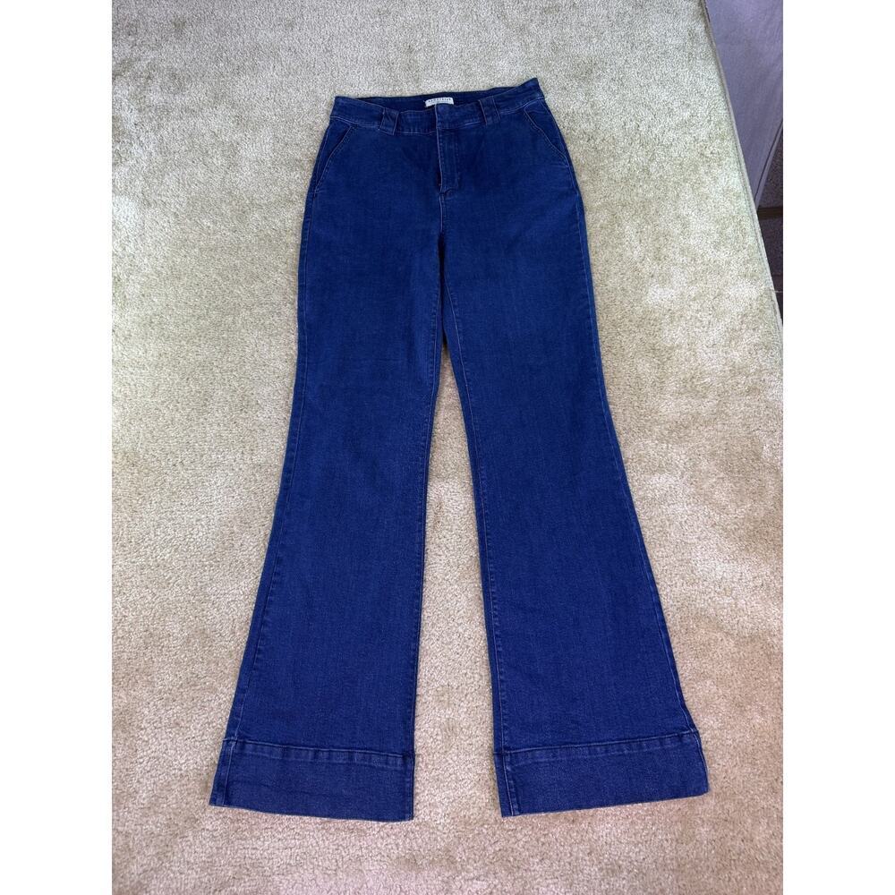 Bagatelle Collection Jeans Womens 29 Dark Blue Flare Wide High Rise 30x32 D307